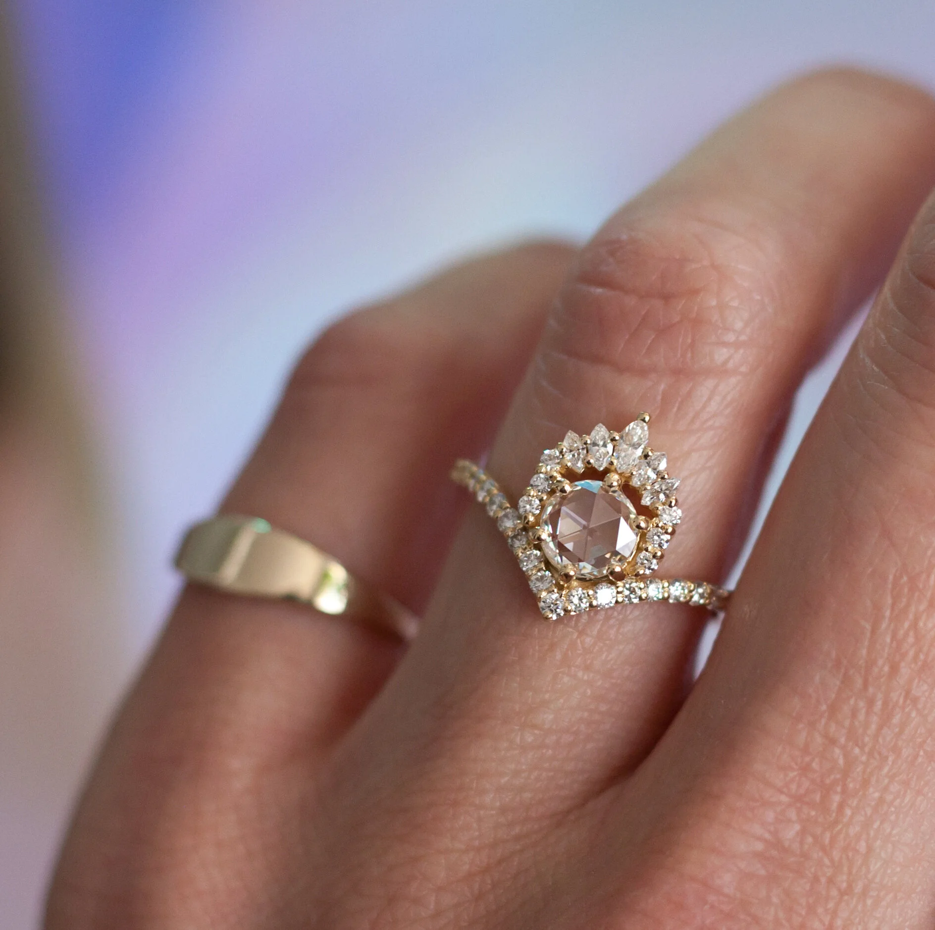 rose cut diamond engagement rings