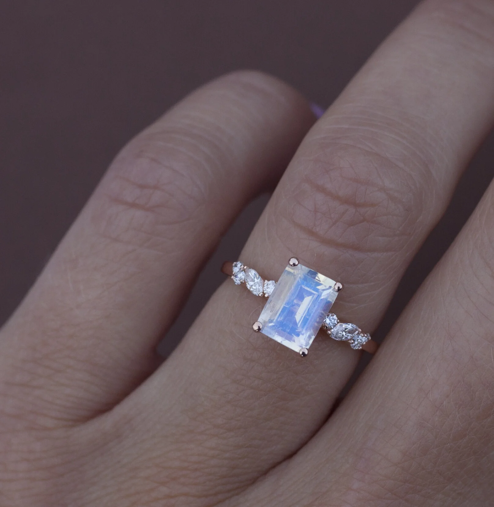 moon stone engagement ring