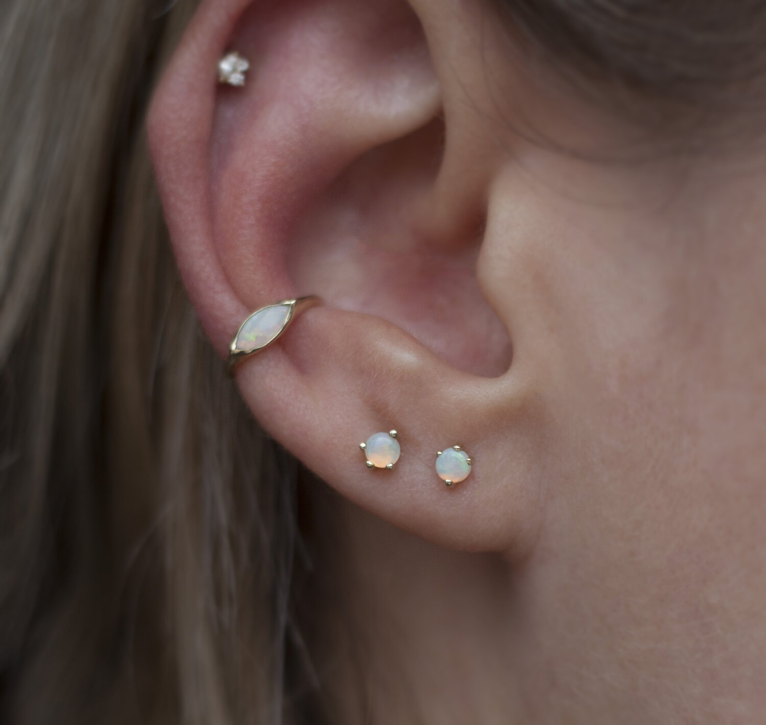 14k Yellow Gold Opal Marquise Earrings 14k Yellow Gold Opal Marquise Earrings