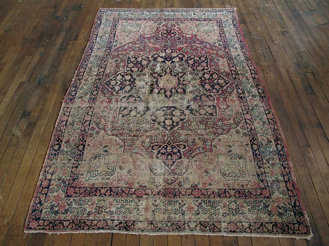 4'2"x6'3" Persian Lavar Kerman Rug