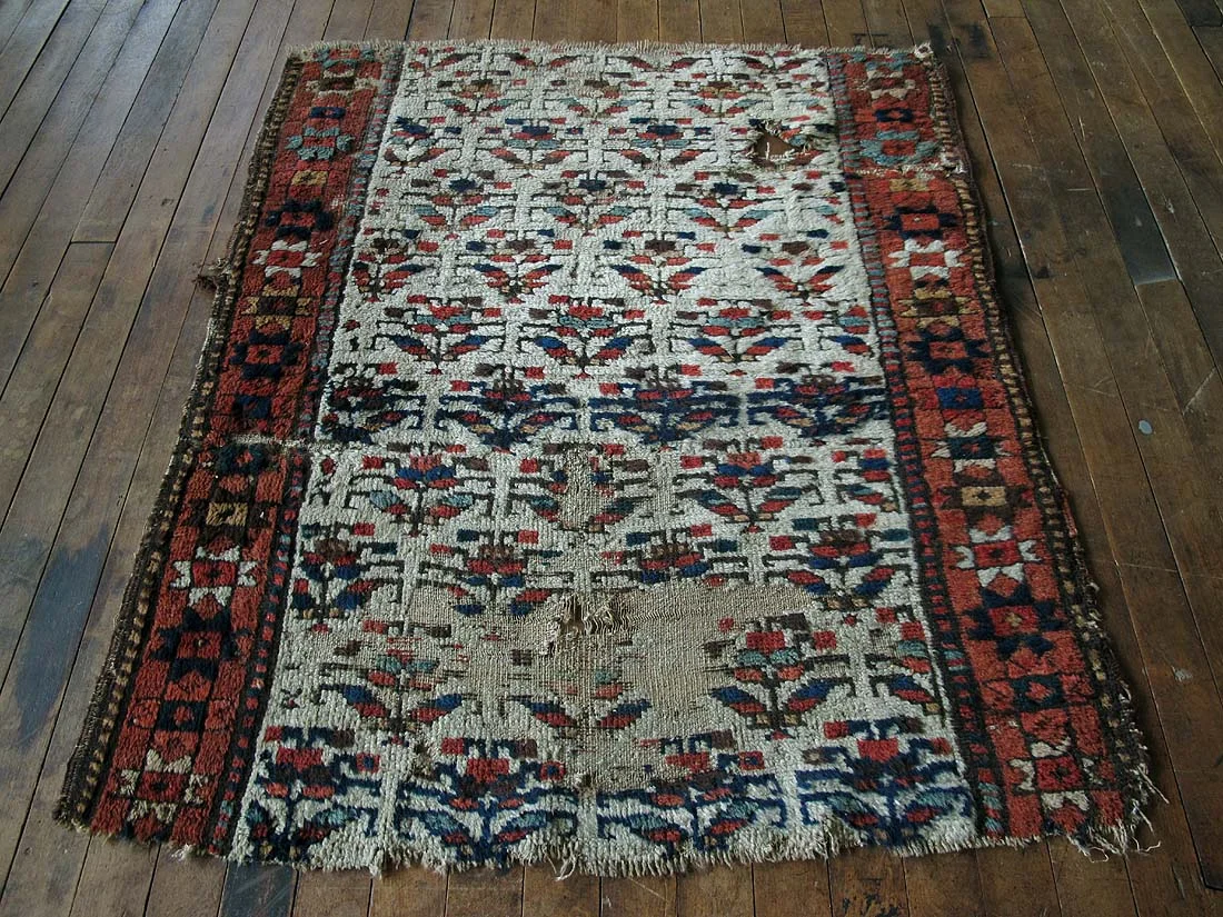Persian Kurdish Fragment Rug 3'3"x4'0""
