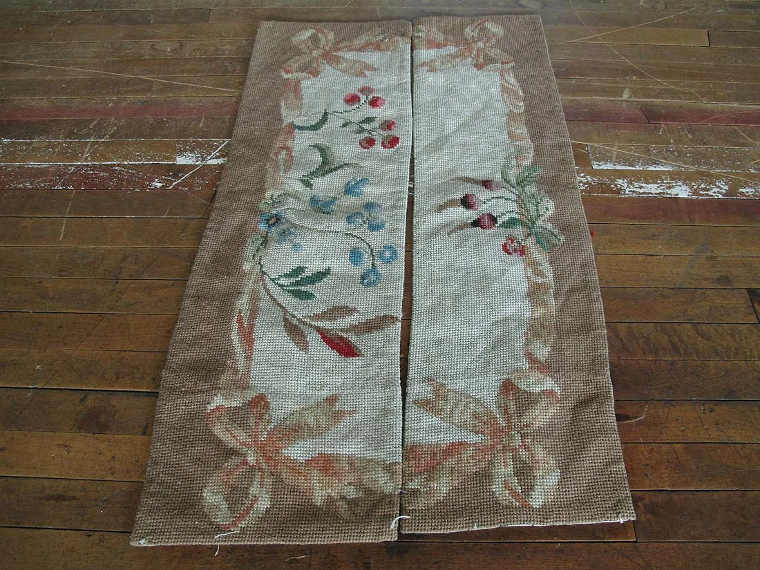 Pair European Needlepoints 11"x3'3"