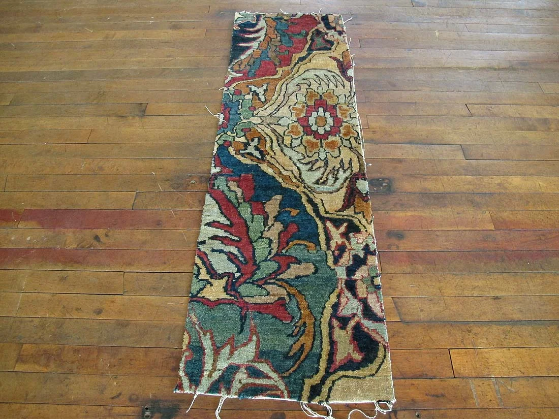 Persian Lavar Kerman Fragment Rug 1'5"X4'5"