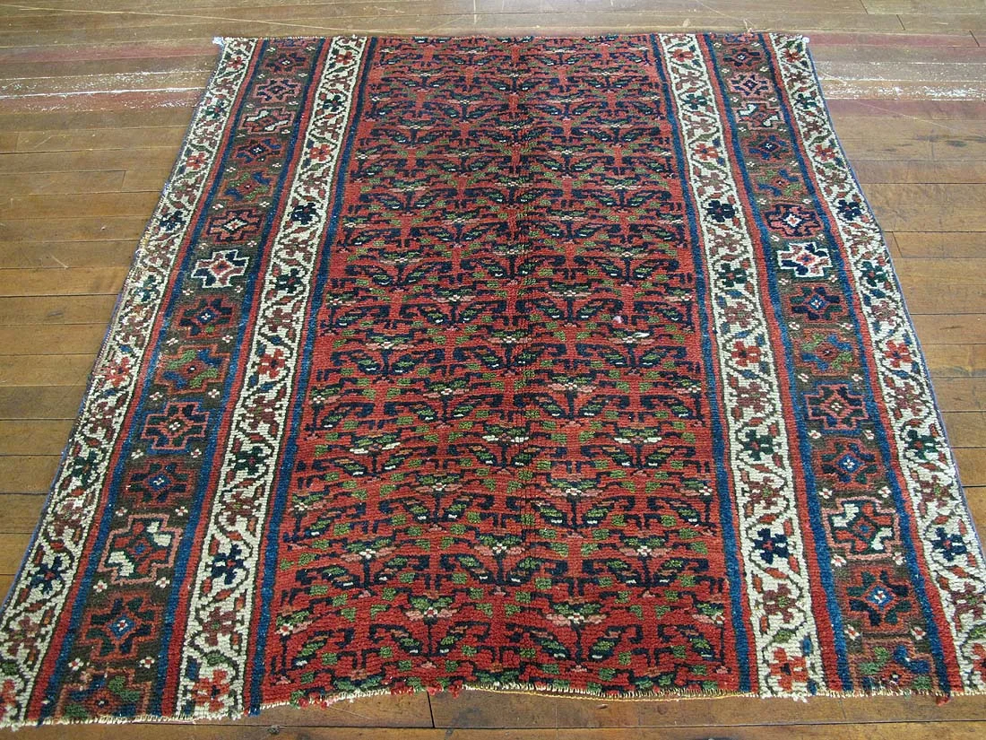 Persian Kurdish Fragment Rug 4'1"x4'0"