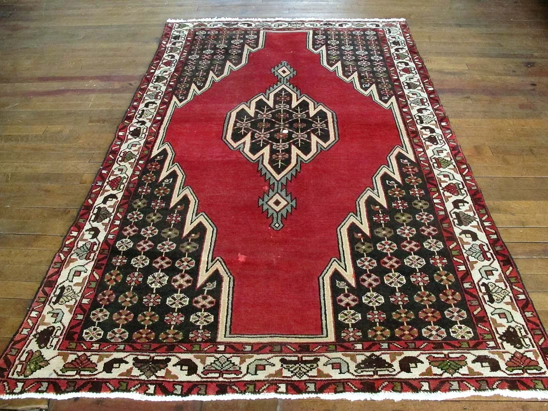 Persian Mazlaghan Rug 4'3"x6'5"