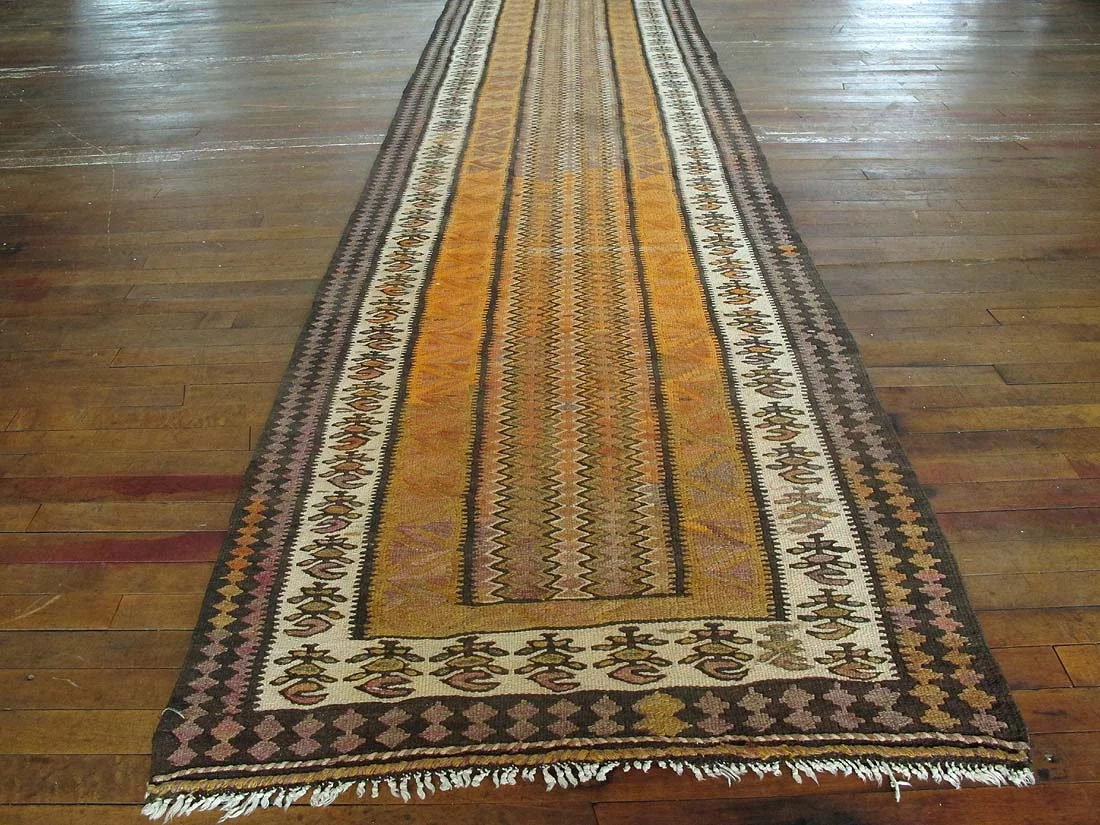 Persian Qazvin Kilim 3'2"X16'1"