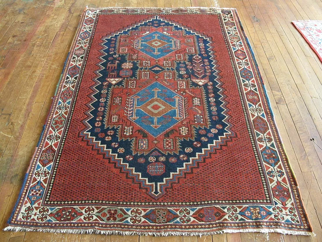 Persian Afshar Rug 4'1"x5'9"