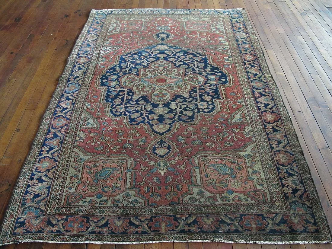 Persian Sarouk Farahan Rug 4'7"x6'7"