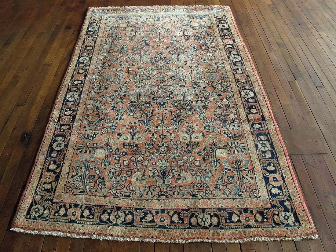Persian Sarouk Rug 4'4"x7'0"