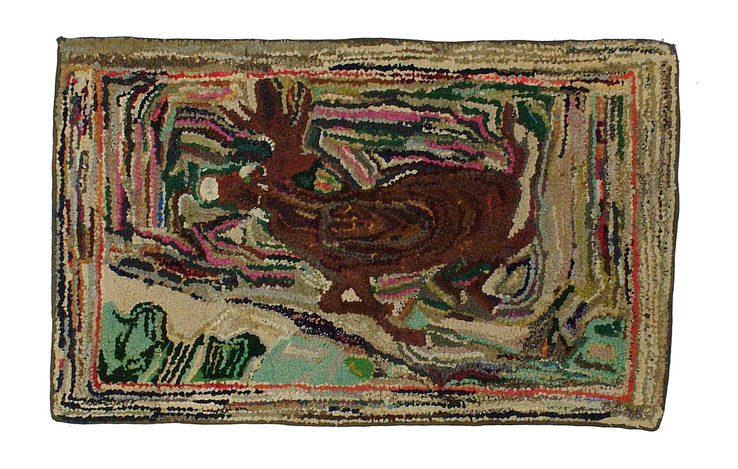 Antique American Hooked Rug 2 3 X3 8 Huntt Vintage Rugs Antique American Hooked Rug 2 3 X3 8