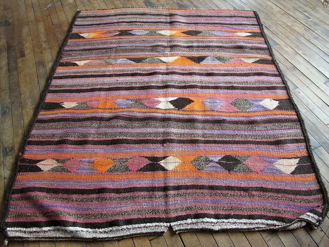Antique Persian Kilim Rug 4'8"x5'6"