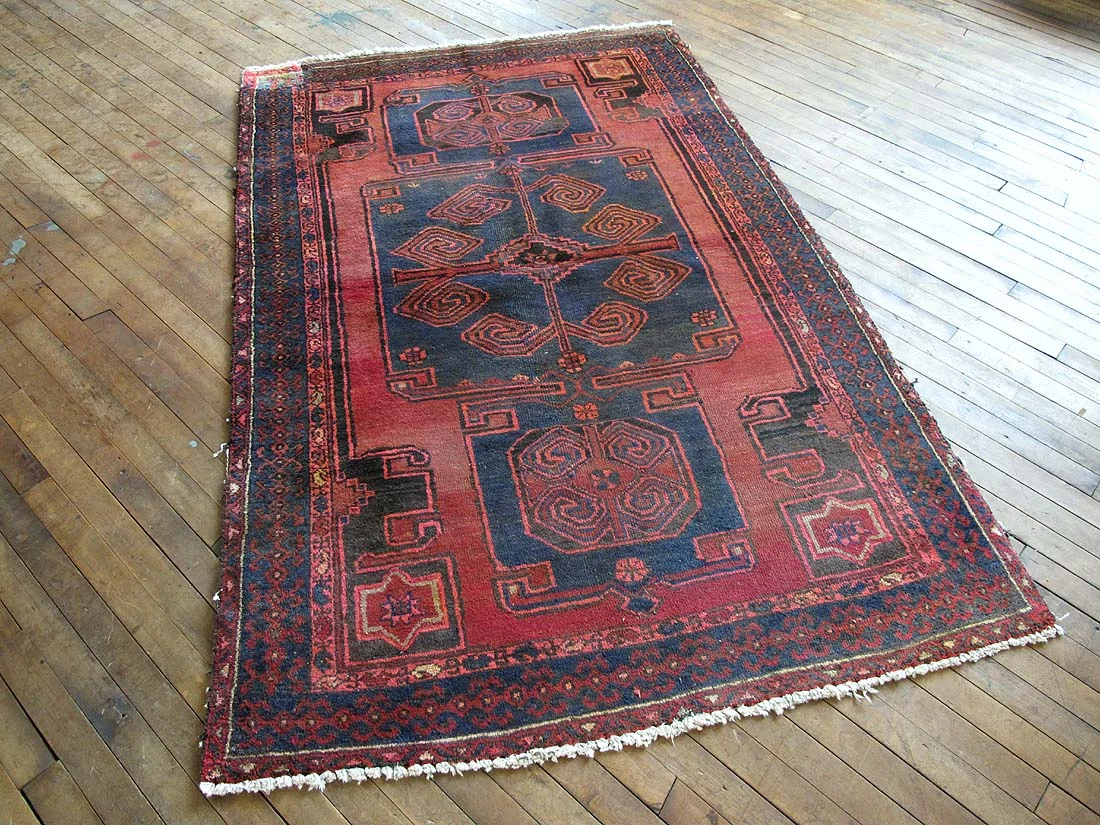 Antique Persian Hamadan Rug 4'2"x6'6"