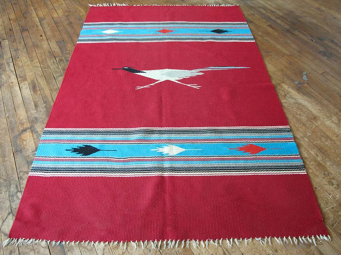 Vintage American Indian Blanket Rug 4'6"x6'10"