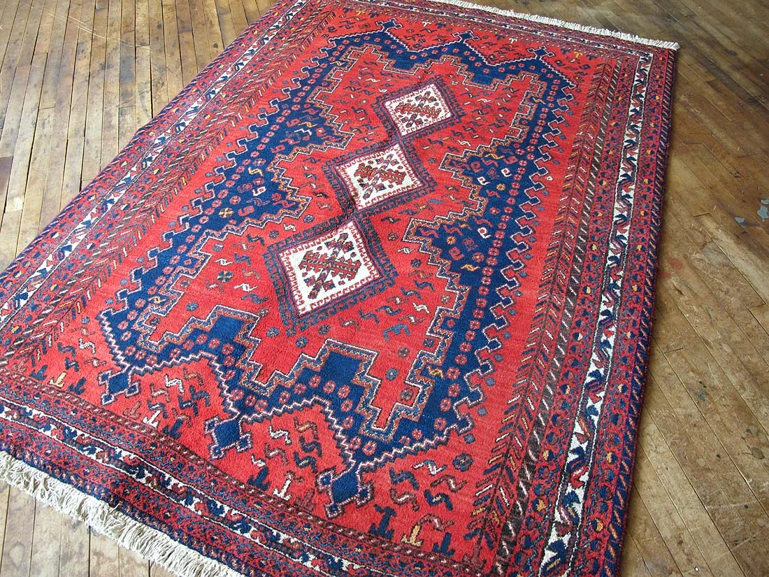 Vintage Persian Afshar Rug 5'5"x7'7"