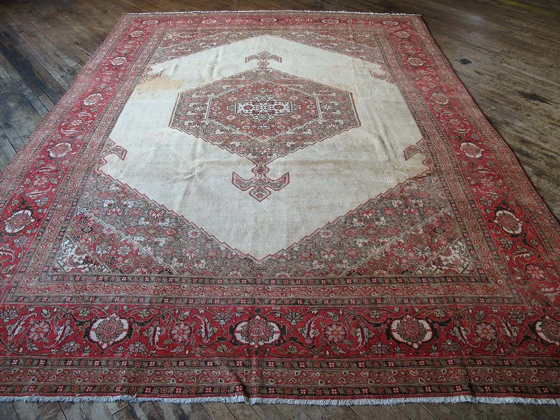 Antique Persian Tabriz Rug 8'10"x12'4"