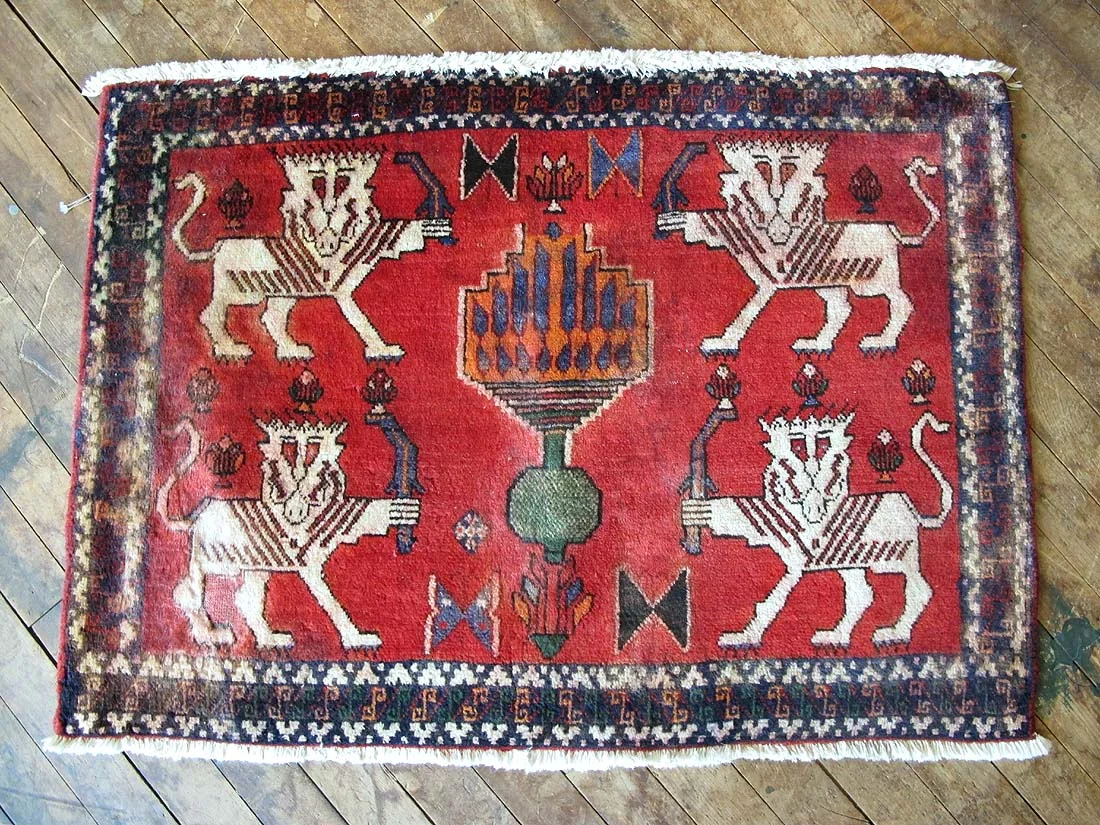 Vintage Persian Abadeh Rug 2'0"x2'11"