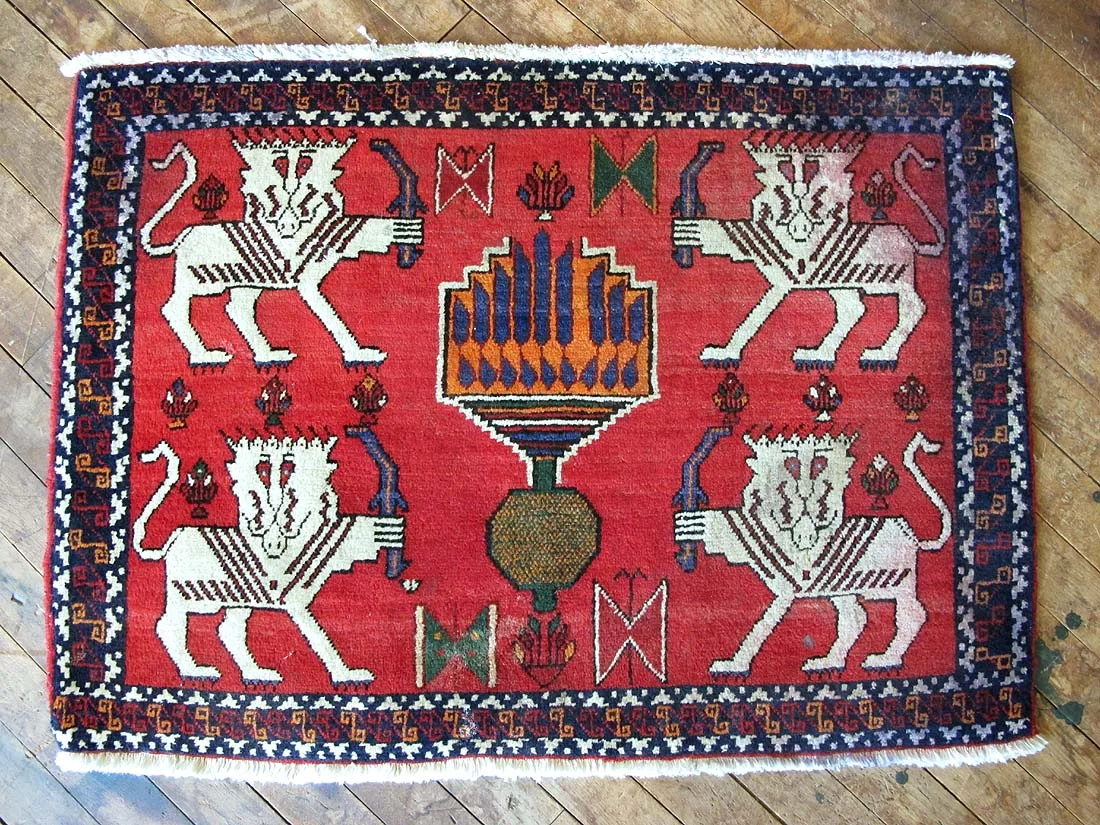 Vintage Persian Abadeh Rug 2'0"x2'11"