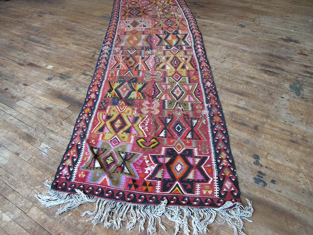 Vintage Turkish Kilim 3'9"x12'7"