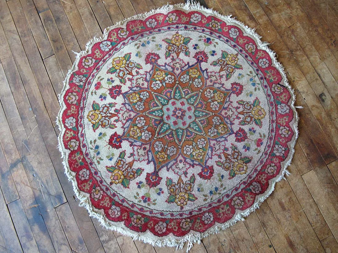 Antique Persian Tabriz Rug 3'2"x3'2"