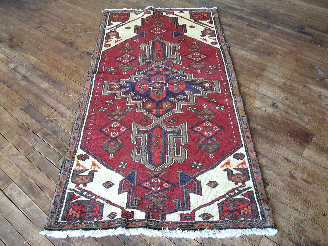 Vintage Persian Hamadan Rug 3'1"x6'0"