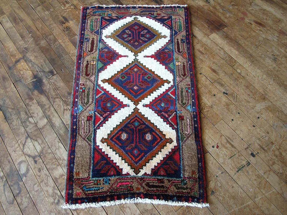 Vintage Persian Hamadan Rug 2'1"x4'0"