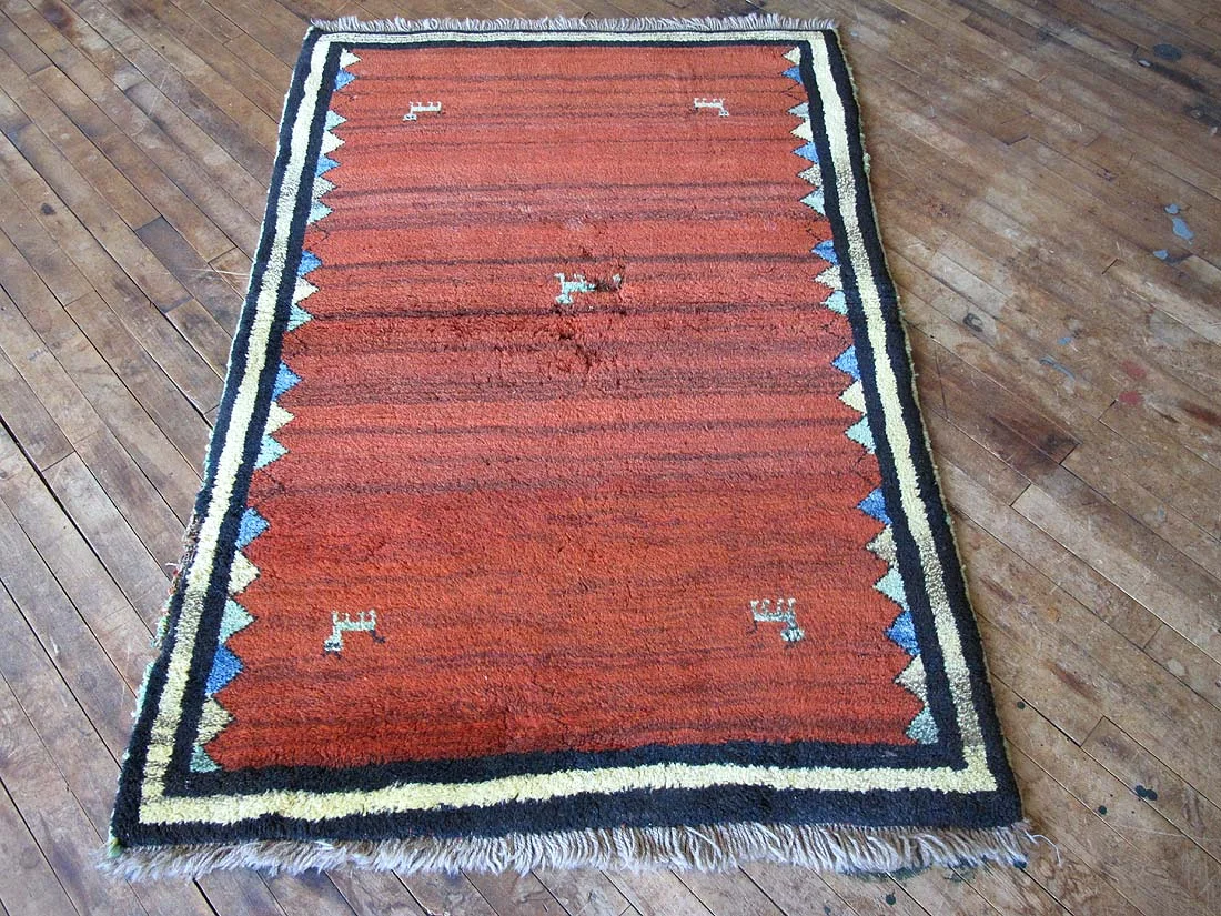 Vintage Persian Gabbeh Rug 3'5"x5'2"