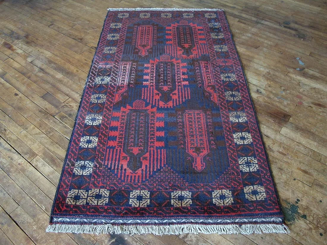 Vintage Persian Baluchi Rug 3'7"x6'5"