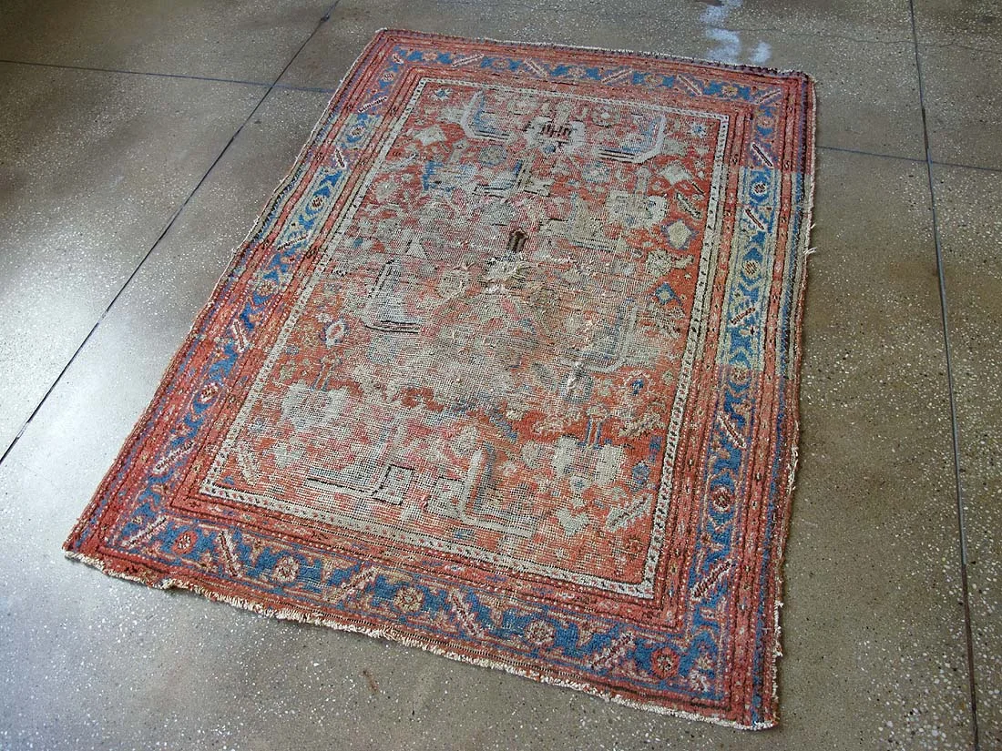 Antique Persian Hamadan Rug 3'4"x4'7"