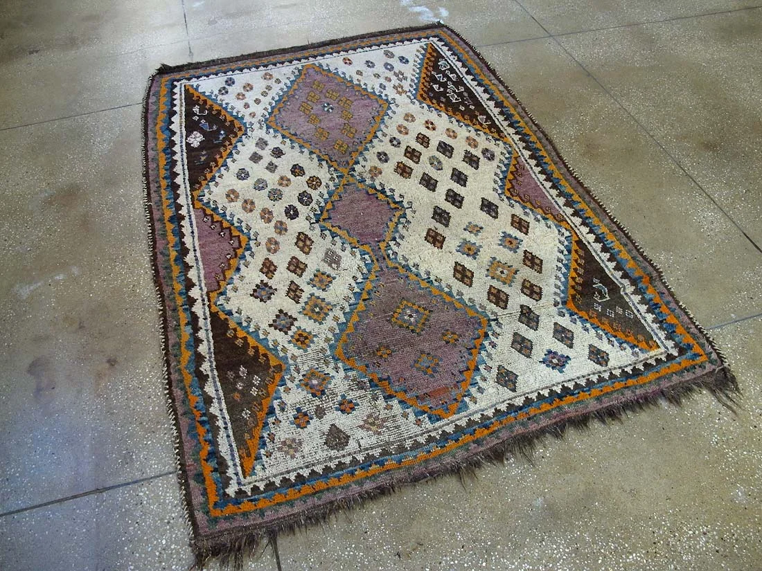 Antique Persian Gabbeh Rug 4'3"x5'10"