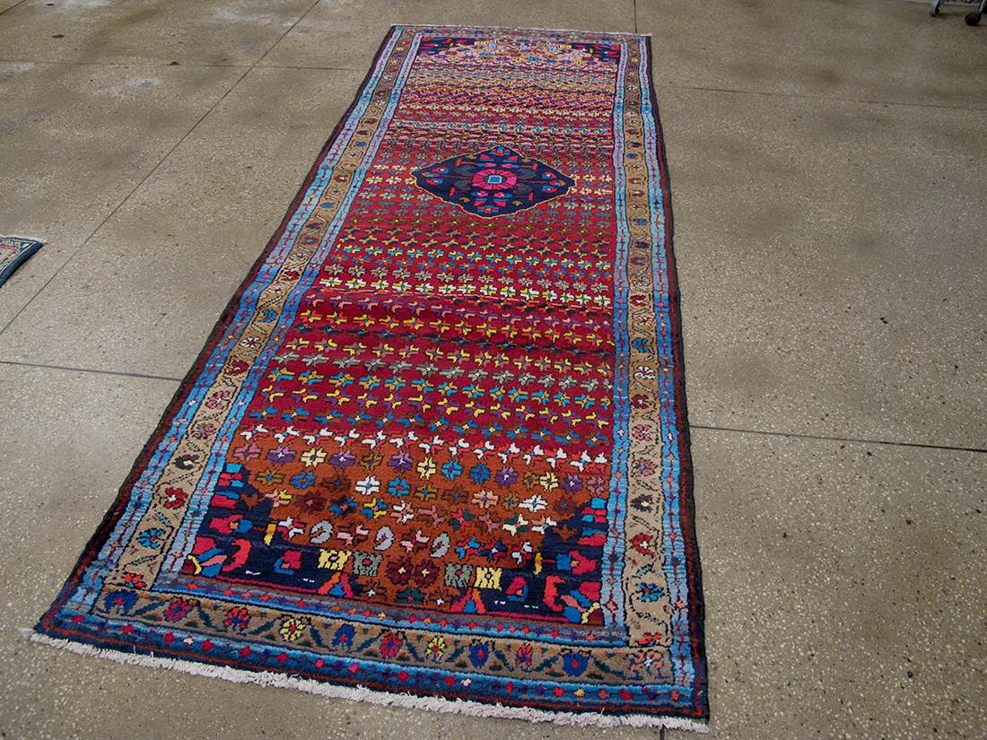Mid Century Modern Persian Lilihan Rug 3'5"X9'5"