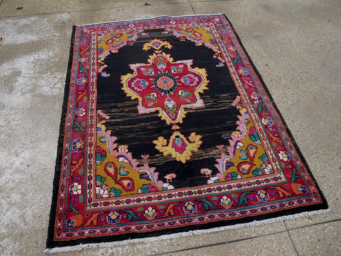 Mid Century Modern Persian Lilihan Rug 3'6"X4'10"