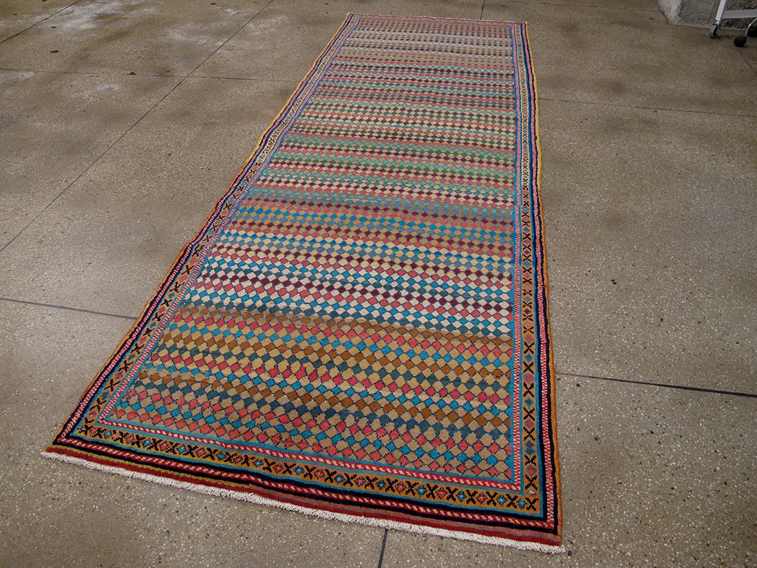 Mid Century Modern Persian Sarouk Rug 3'9"X10'8"