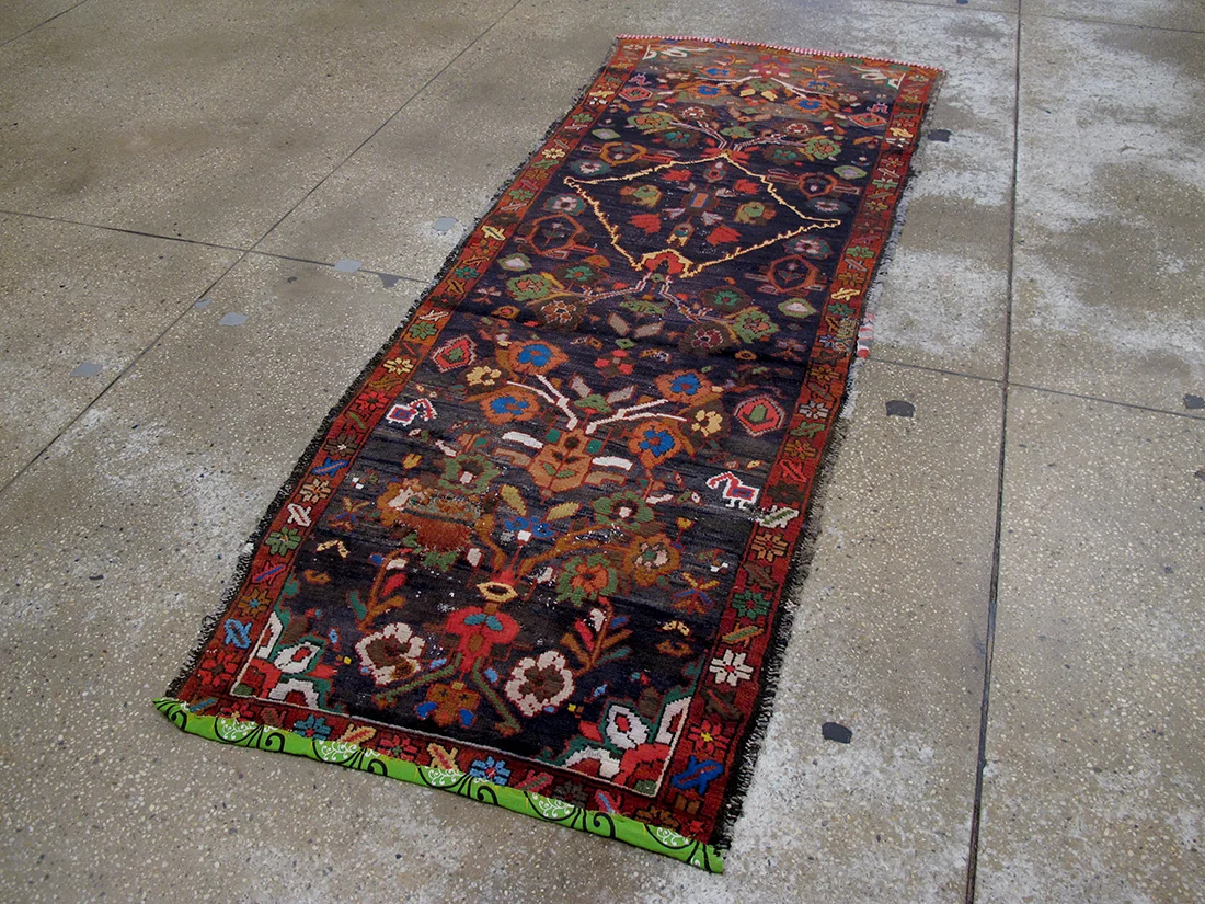 Antique Distressed Persian Hamadan Rug 2'8"X7'2"