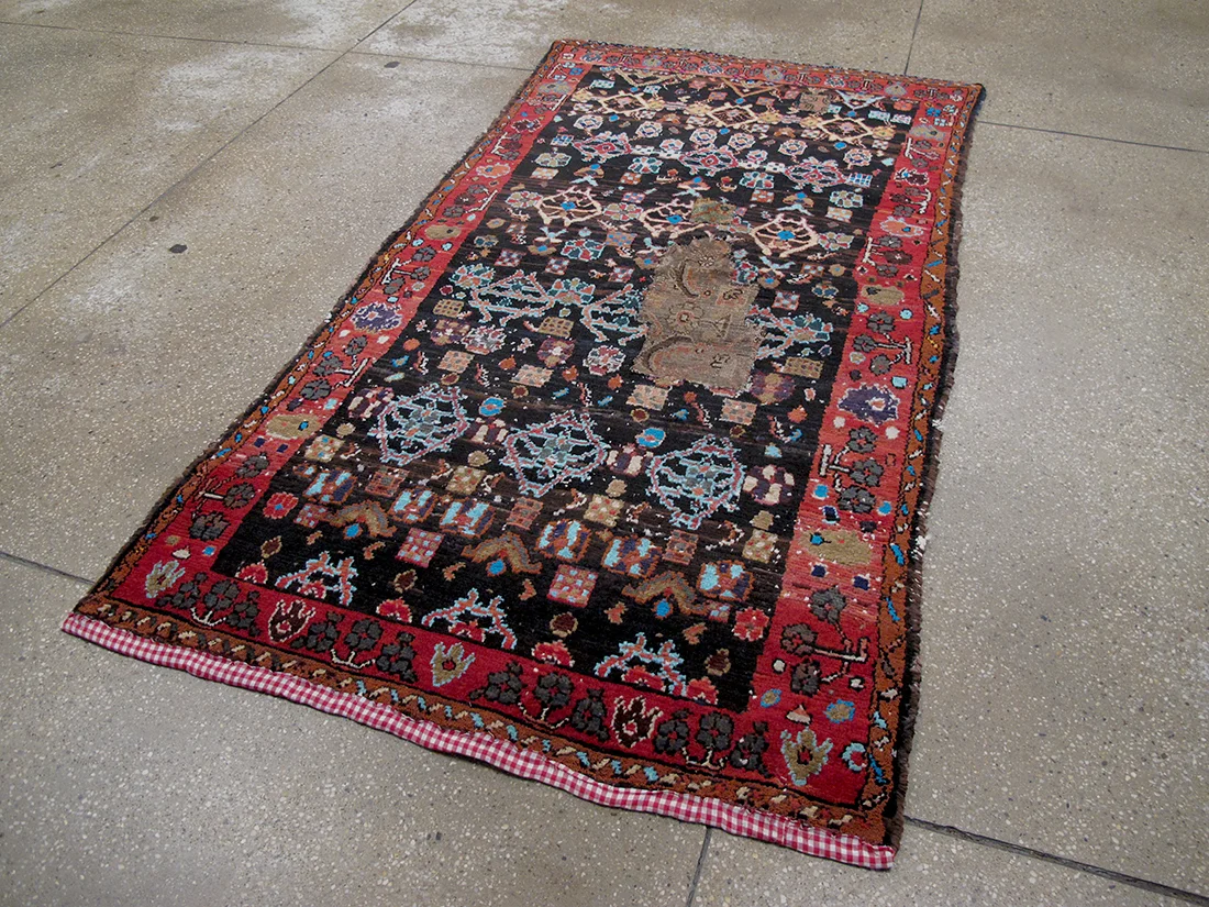 Antique Distressed Persian Malayer Rug 3'5"X6'6"