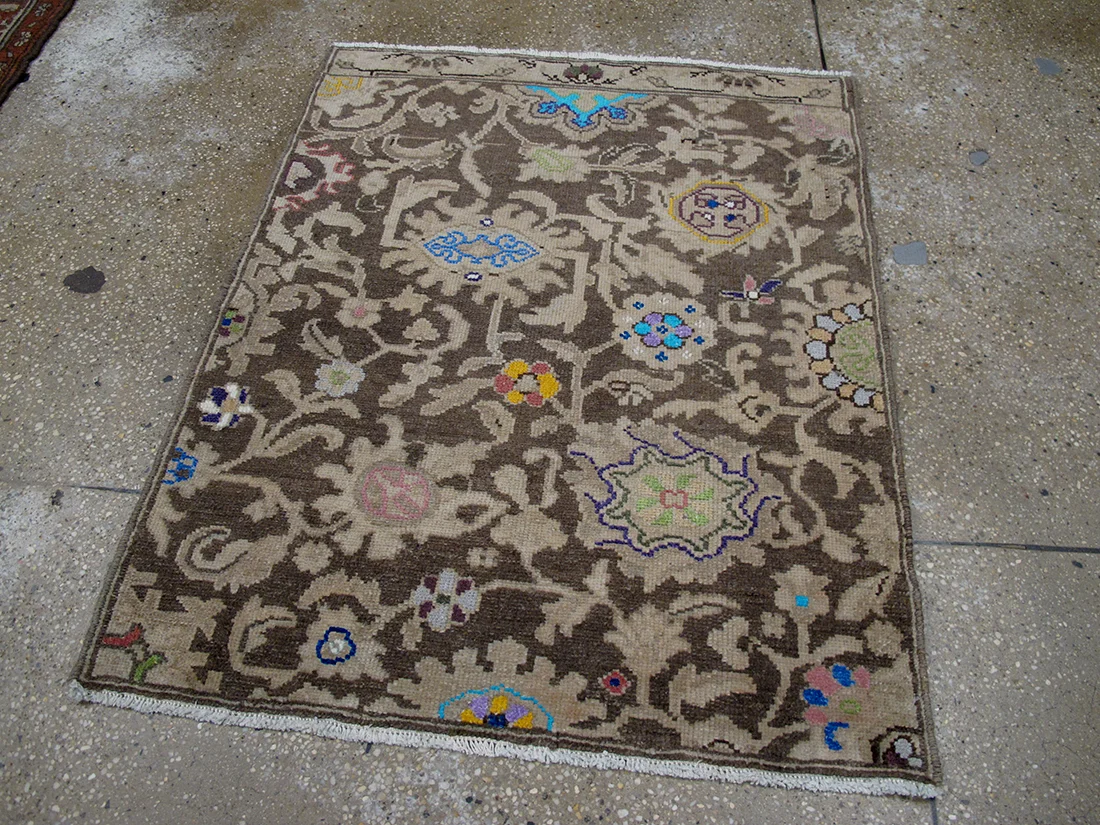 Antique Persian Malayer Rug 2'8"X3'4"