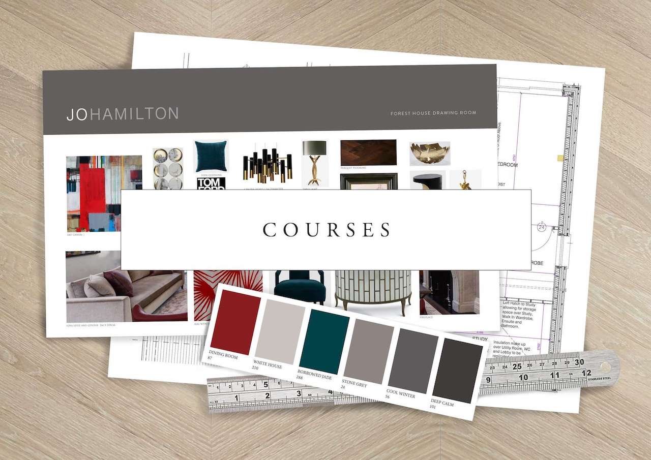 Courses with luxury interior designer Jo Hamilton and high end design studio Jo Hamilton Interiors, of London and Chichester, West Sussex