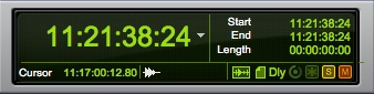 This session is set at 24 fps, so each second is divided into 24 frames.