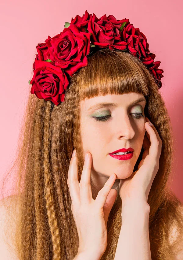 Red rose flower crown