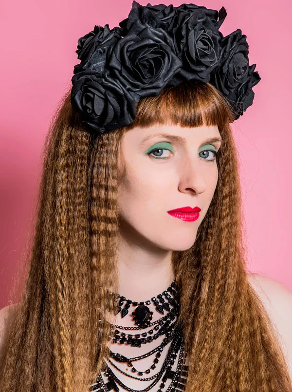 Black rose flower crown
