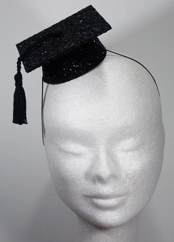 Black glitter mini mortar board