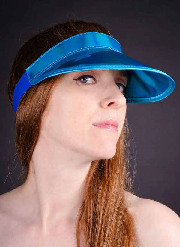 Turquoise blue vinyl visor sun shade