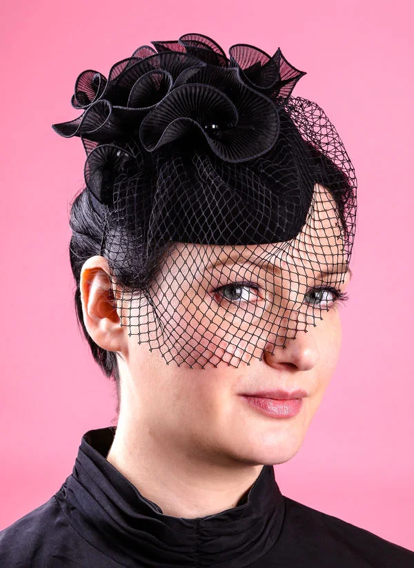 Black Victorian style percher hat
