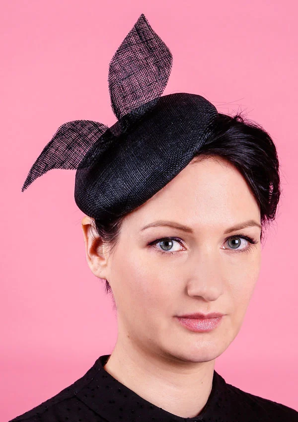 Black hat with bow bunny ears