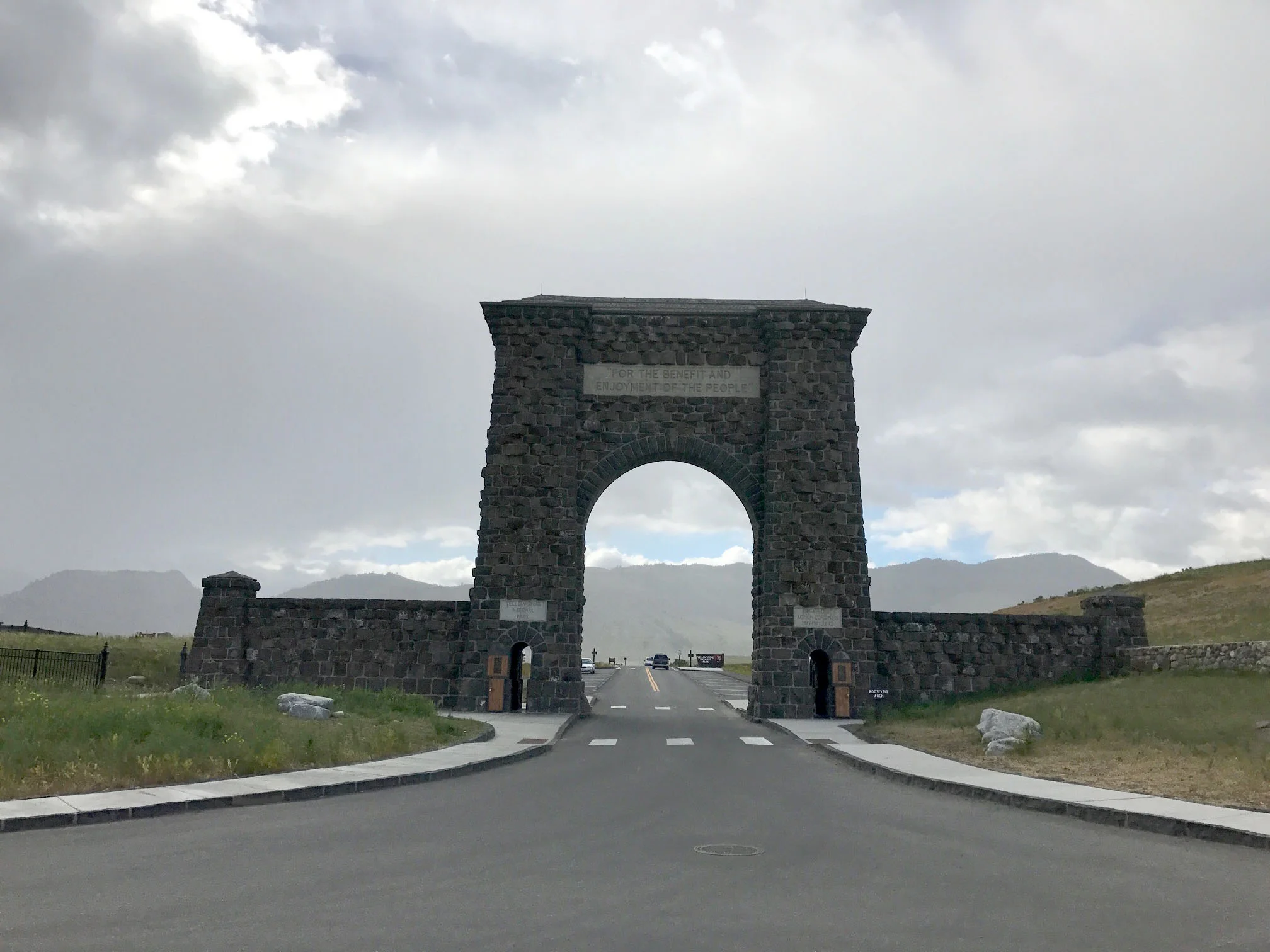 We considered (then rejected) showing the iconic Roosevelt Arch at the Park's north entrance on the title page. (Ultimately, we deleted this spread entirely, did a single title page on page 1 with a map of the park, and placed the copyright on page 32.)