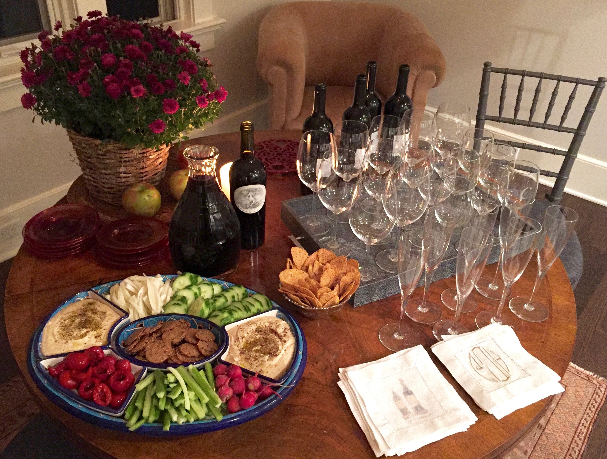 Crisp, fresh nibbles and wine are always a great way to enliven the palate.