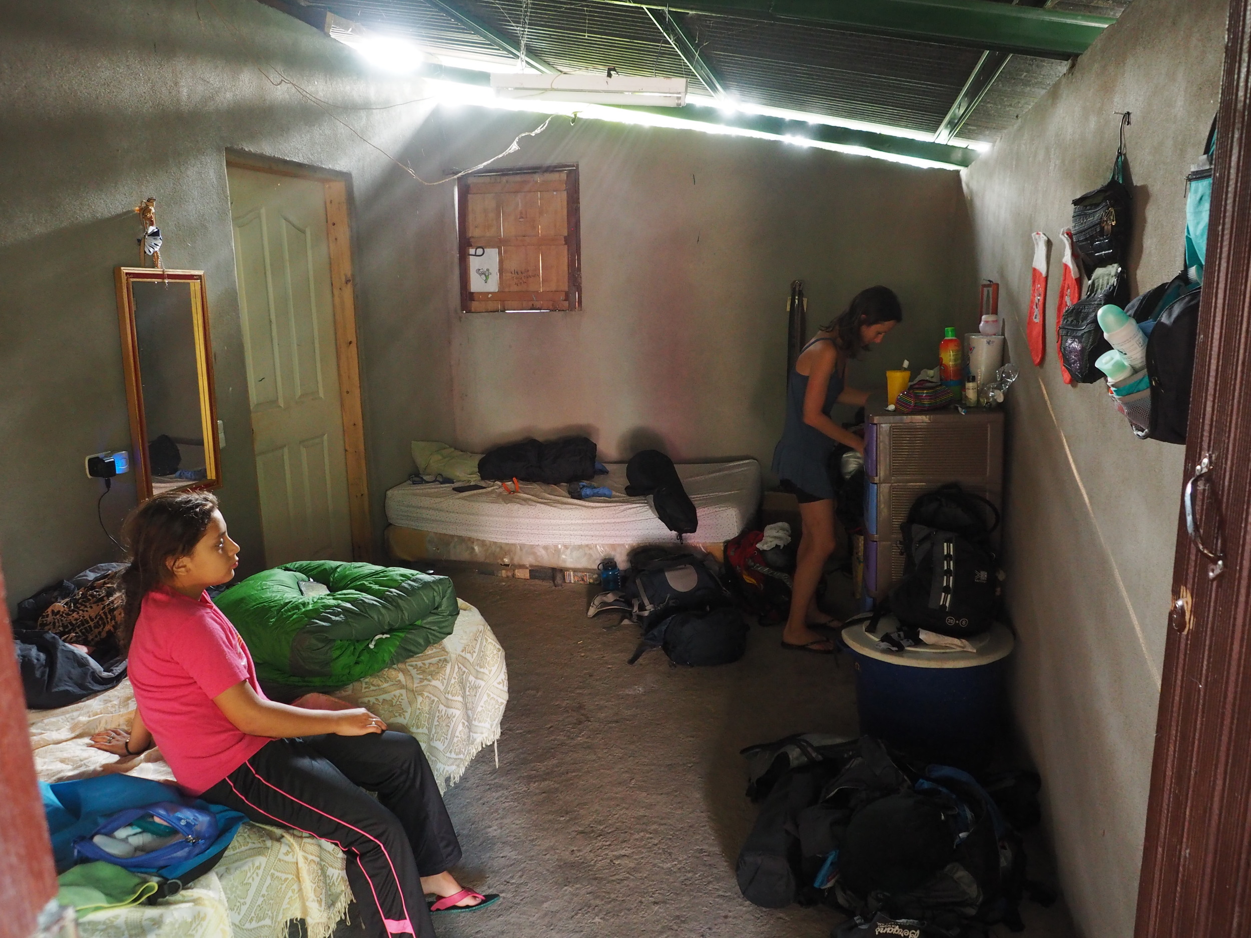 Our luxurious quarters at Don Carlo's house. His daughter loves hanging out in our room.