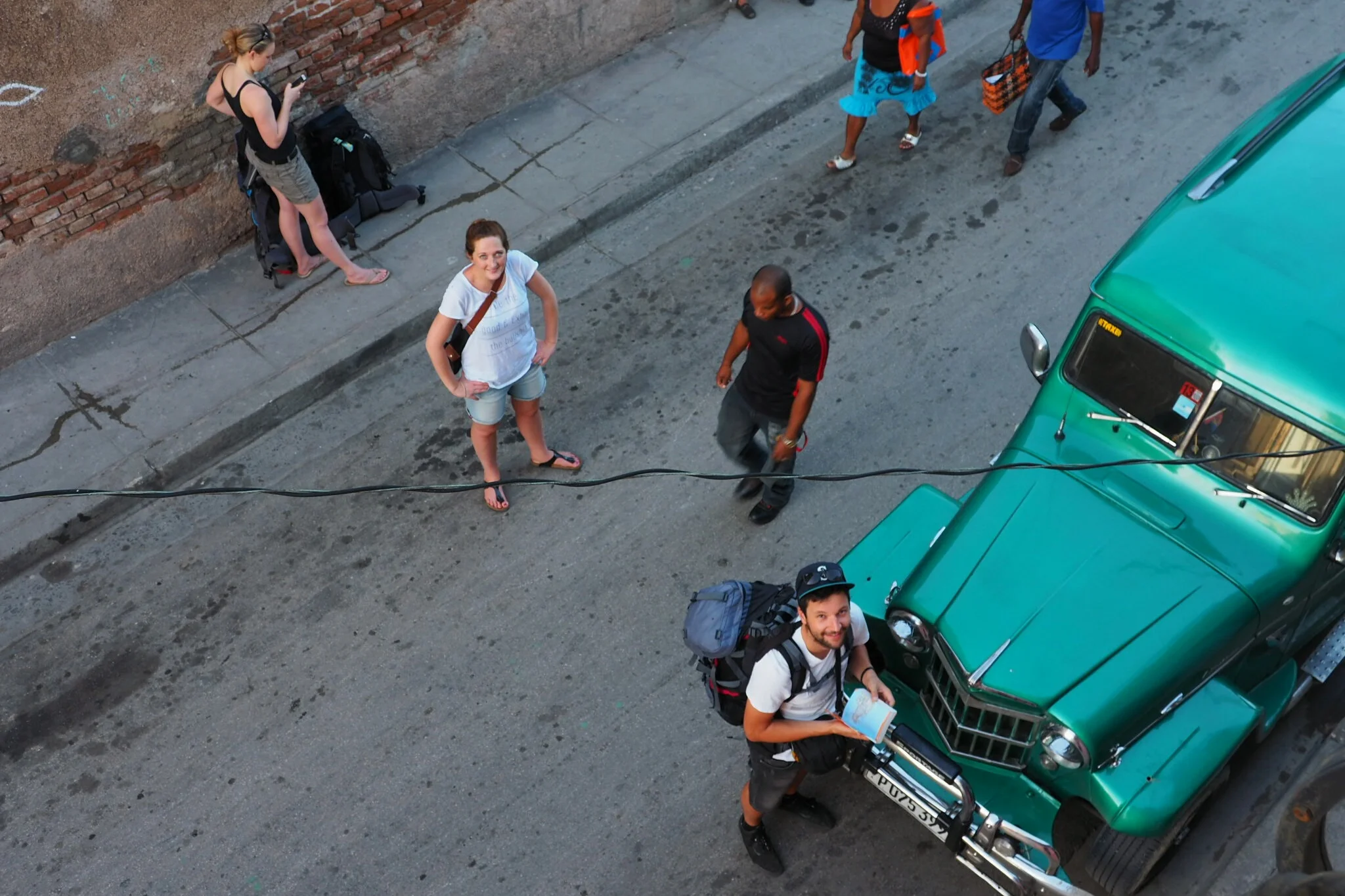 Ready to board the cab for another 12 hour drive.