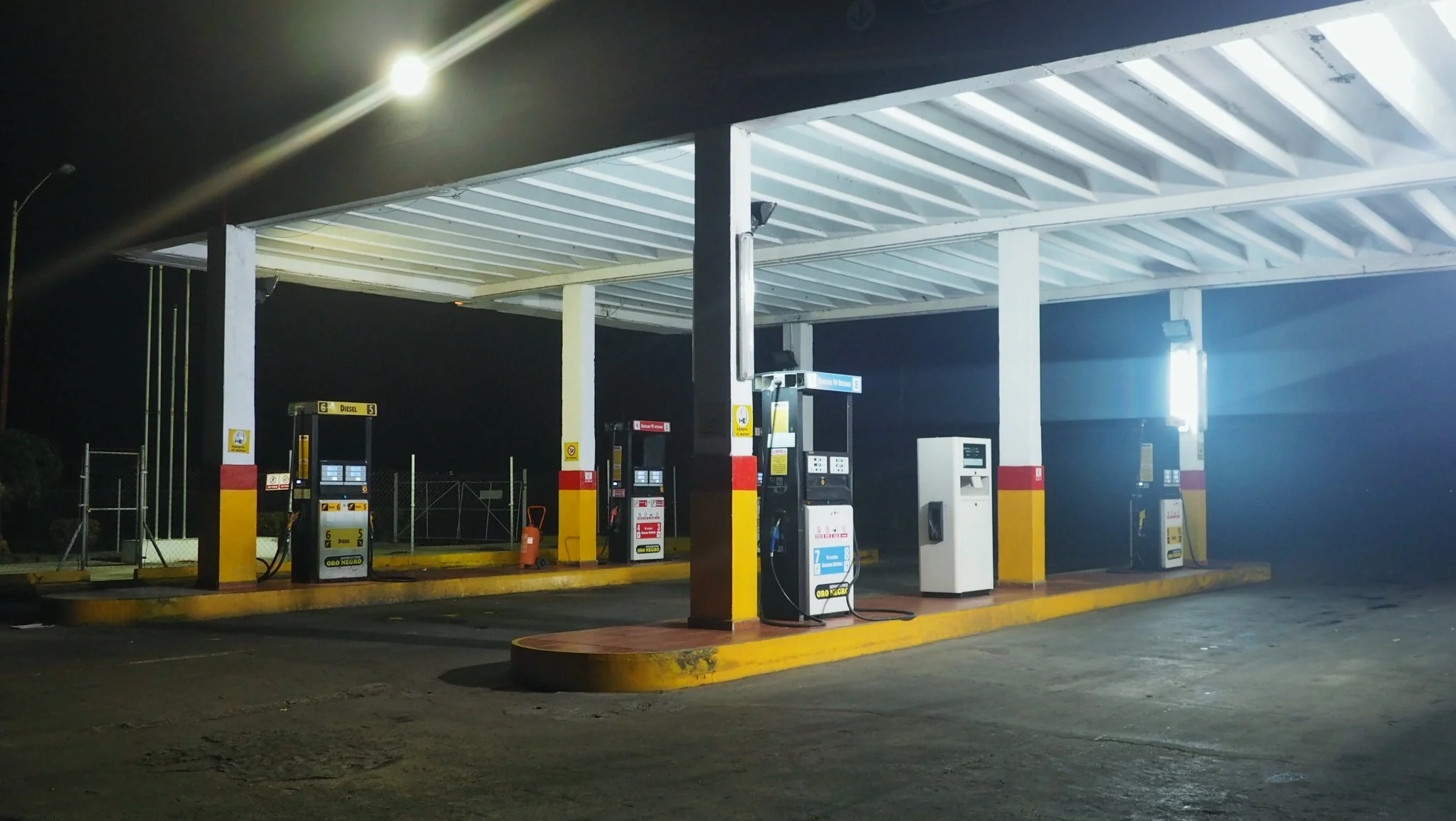 Late night petrol station. There is really not much going on here.