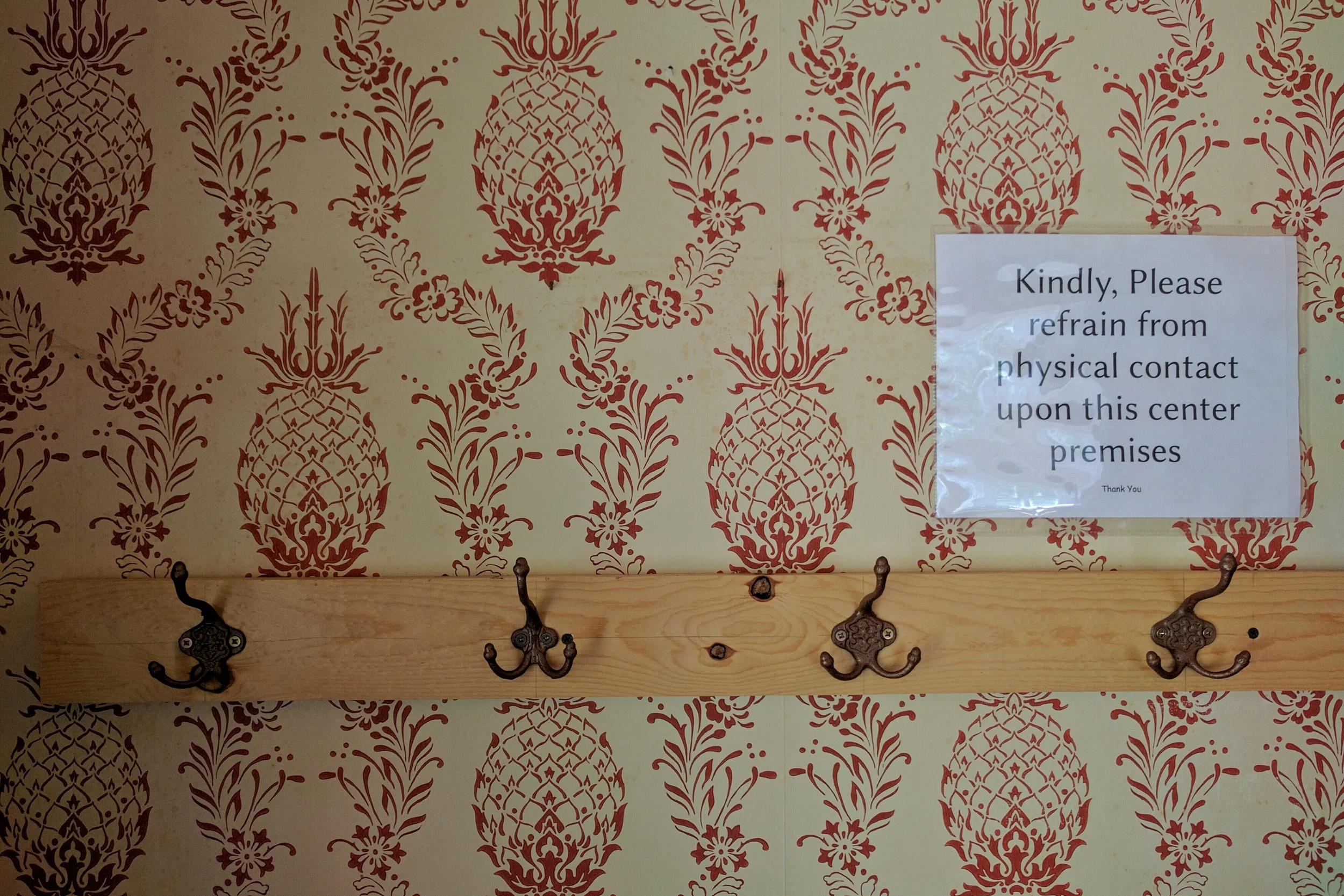 Touching not allowed. One of the many rules that we had to observe during the Vipassana retreat.