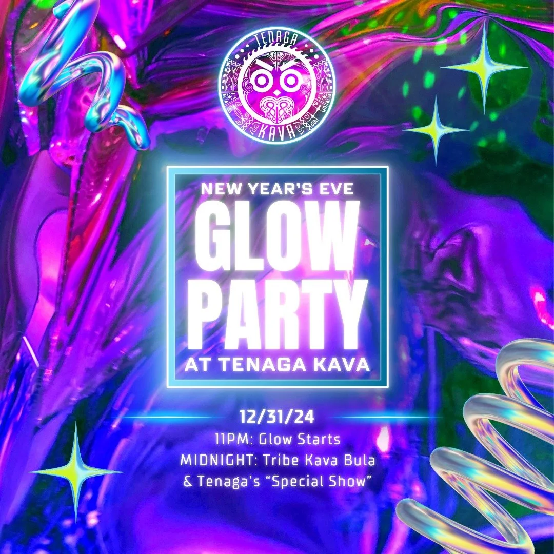 ✨ Ready to glow into 2025? Join us at Tenaga Kava&rsquo;s Glow Party on New Year&rsquo;s Eve! The glow up starts at 11 PM, with a special Tribe Kava Bula and our spectacular show at midnight! 🎆 Let&rsquo;s light up the night, and ring in the new yea